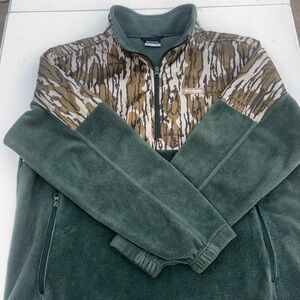 Columbia Forest Green Fleece Pullover PFG Camouflage